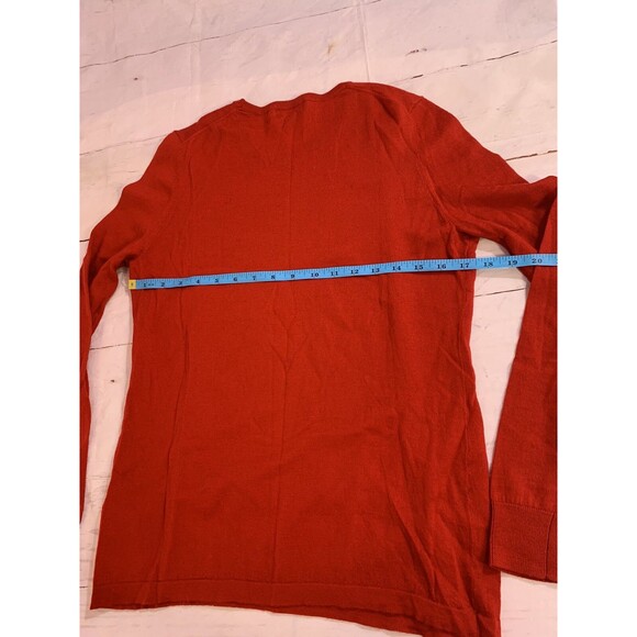 Merino Charter Club Luxury Macys Red Sweater Wool Large Medium M 8 10 Pullover - Picture 11 of 14